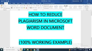 How to reduce plagiarism in text in document