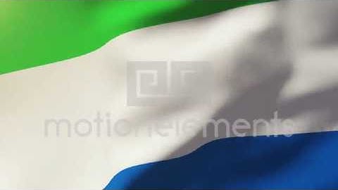 Sierra Leone Flag Waving In The Wind. Looping Sun Rises Style. Animation Loop Stock Animation