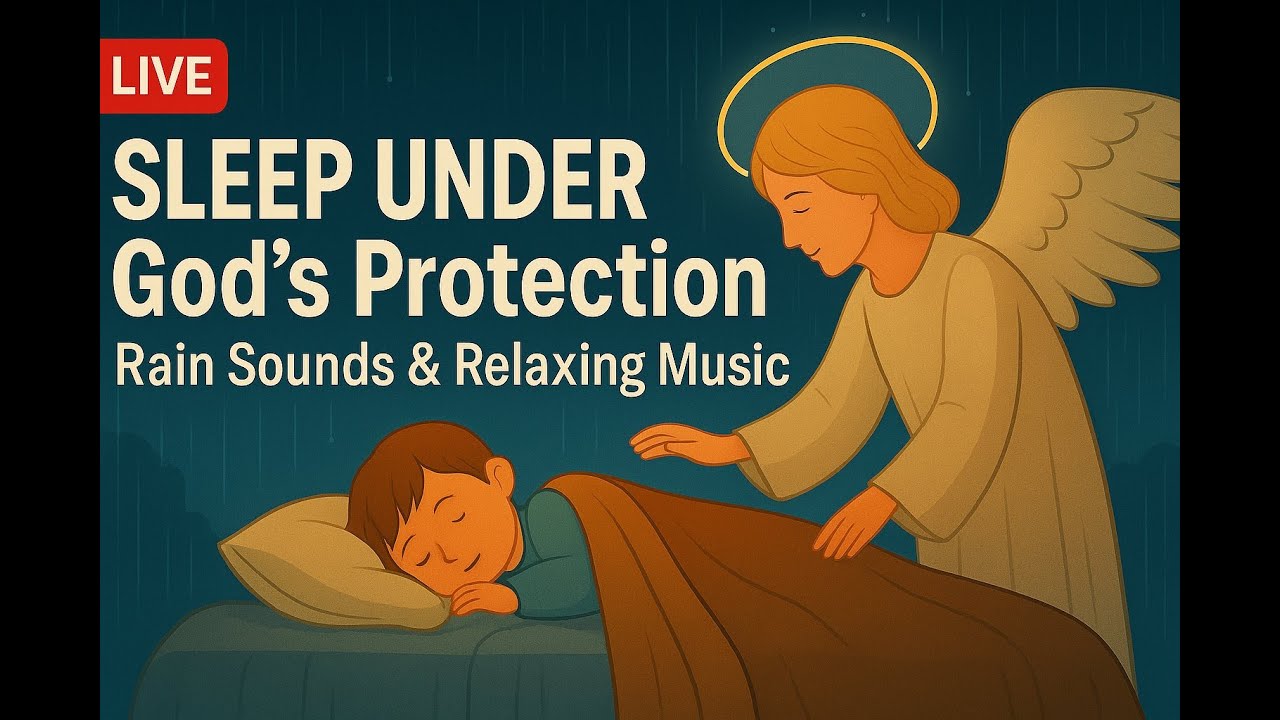Sleepy Rain & Heavenly Lullabies 🌙 | Calm Music for Kids Under God's Protection