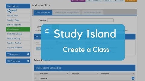 Study Island: Create a Class