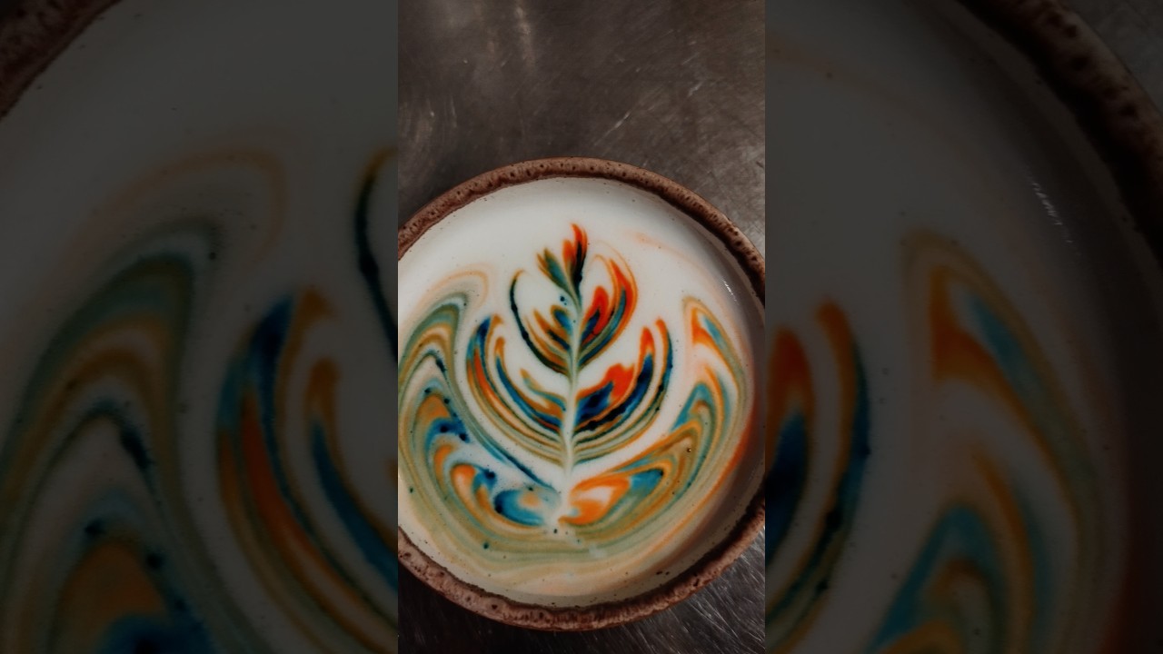 How to make Rainbow 🌈 latte art.. 