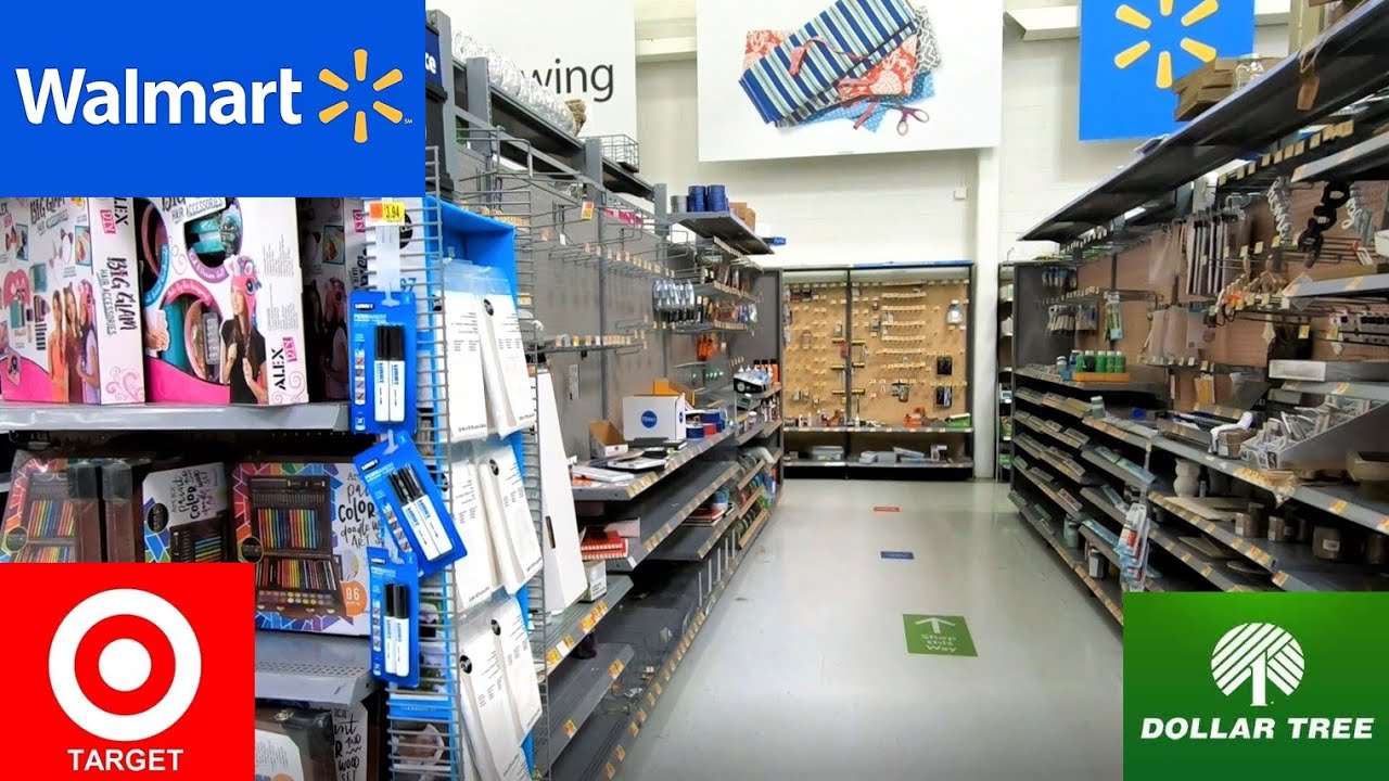 WALMART TARGET DOLLAR TREE ARTS AND CRAFTS ART SUPPLIES SHOP WITH ME