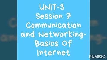 Unit 3 Session 7 Communication and Networking- Basics Of Internet  Class IX