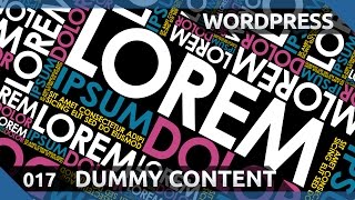 How to add dummy content to an empty WordPress blog