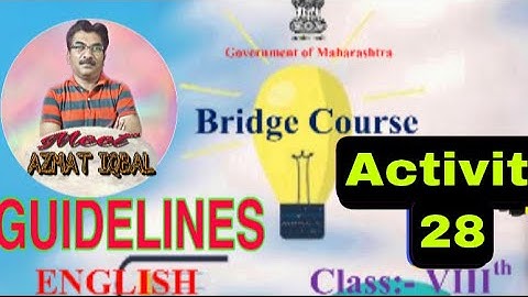 Bridge Course Class VIII English Activity No,28