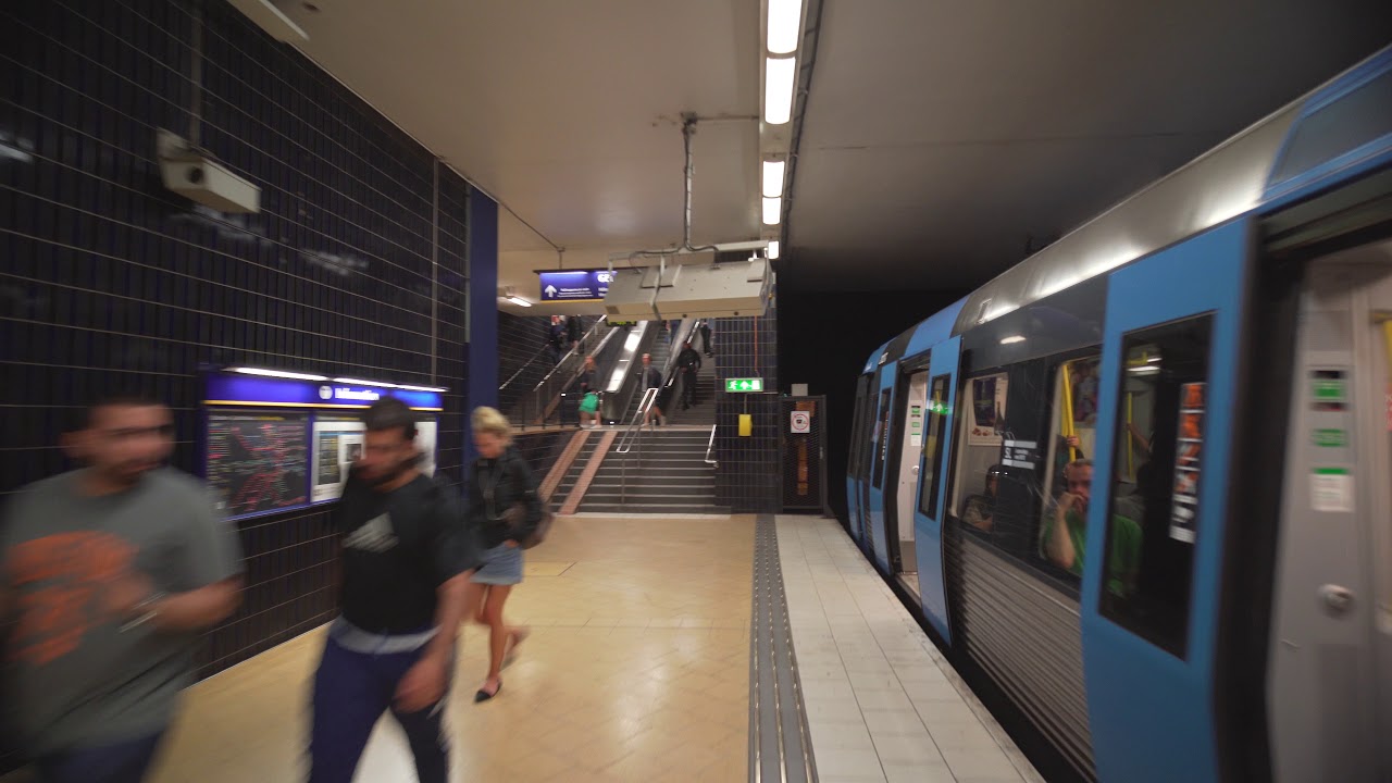 Sweden, Stockholm, subway ride from Gamla Stan to Slussen