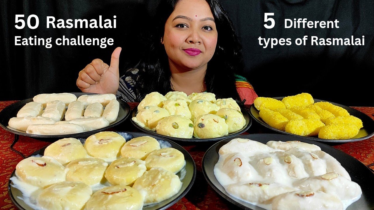 50 Rasmalai Eating Challenge | 5 Different types of Rasmalai Eating challenge | Sweet
