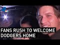 Fans Rush Dodger Stadium to Welcome Dodgers Home as World Series Champs | NBCLA