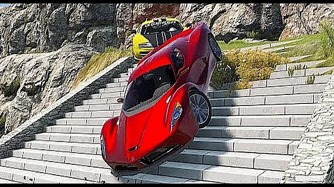 Mobil vs Stairs #2 BeamNG Drive