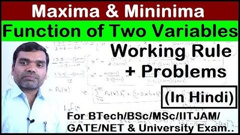 Maxima and Minima of two Variable Function in hindi