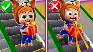 The Amazing Escalator Song 🎁 | Baby & Escalator Game 🤡 | NEW ✨ Kid Song & Safety Tips for Kids