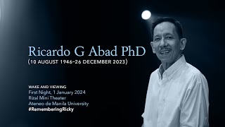 Wake Mass for Ricardo G Abad PhD (First Night)