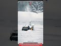 Compact Snow Blower Machine Clearing 2 Tons Snow During Winter Road Work