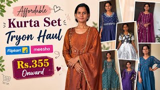 Kurta Sets Tryon Haul Rs.355 Onward | Online Kurta Sets | Meesho | Flipkart 