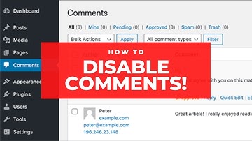 How to disable comments on WordPress