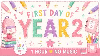 Pink First Day of Year 2 TV Background 🩷| 1 Hour | No Music | Back to School 2026 screenshot 5