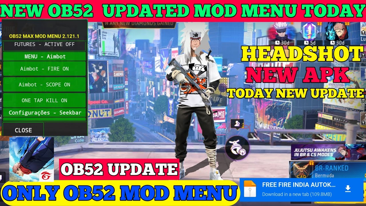 OB52 Free Fire MOD MENU 🔥💯 Working | Anti Ban Mod Menu Apk | Autoban Fix Hack Mod| Antiban Mod Menu