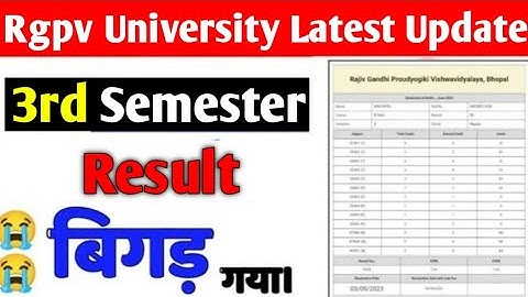 Rgpv 3rd semester result bigad gya 😭 // Rgpv 3rd semester students important dekho