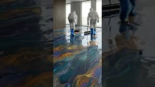 From Plain Concrete to Luxury Epoxy Floor ✨This transformation is next level… before or after? 🤯🏡