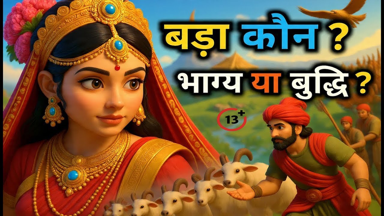 बड़ा कौन भाग्य या बुद्धि ? । Hindi Moral Story।Animated Film story। Hindi me  kahani| Moral । कहानी
