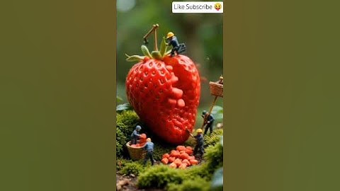 Tiny Workers Mine a Giant Strawberry 🍓 | Hyper-Realistic Miniature World Animation