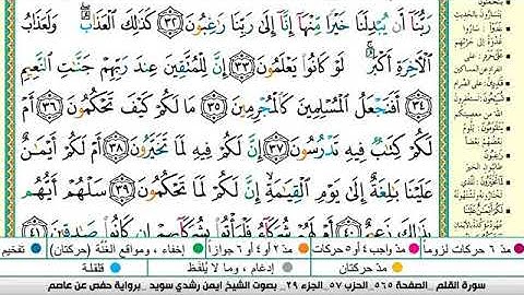 سورة القلم مكتوبة برواية حفص عن عاصم الشيخ أيمن سويد