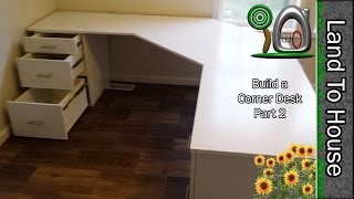 In this video I finish the corner desk build. I was able to learn how to use drawer slides and pulls as well as the pocket hole jig. I feel 