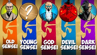 || Old Vs Young Vs God Vs Devil Vs Dark || Sensei - Shadow fight 2