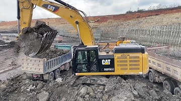 Caterpillar 352F Excavator Loading Trucks With Four Passes - Ascon Ltd
