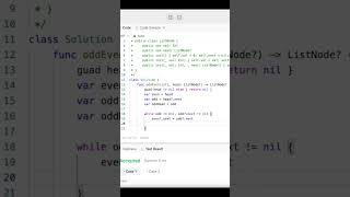 Day 45: LeetCode Problem 328 - Swift #coding #leetcode #challenge #SwiftUI #daily