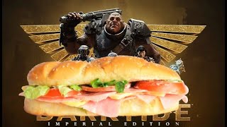 Imperialer Sandwich Boss Kampf Warhammer 40k Darktide