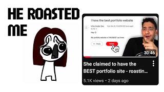Reacting to Anthony Sistilli roasting MY portfolio (She claimed to have the BEST…)