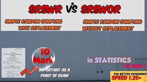 The differencesB/W Simple Random Sampling With Replacement andSimpleRandomSamplingWithoutReplacement