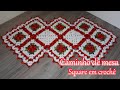 Caminho de Mesa em Square de crochê/ Trilho de mesa em crochê - passo a passo - vídeo aula.