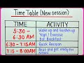 Timetable for new session || New session study timetable for students || Class 5 to 8 daily routine