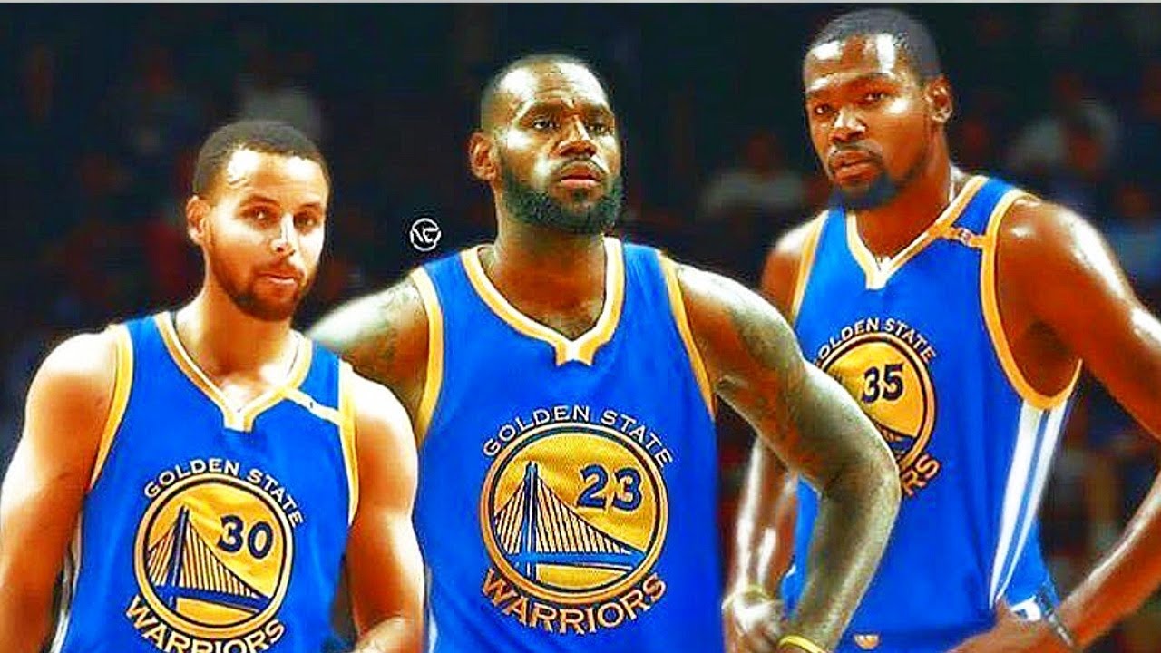 lebron james in a warriors jersey