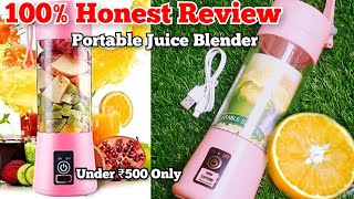 DOES IT WORK portable Blender!! |USB rechargeable Portable blender review in Hindi||portable juicer