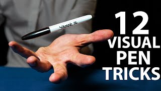 12 VISUAL Pen Tricks Anyone Can Do   Revealed