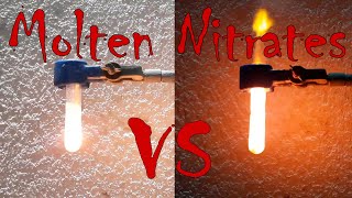 Molten Nitrates vs Matches - KNO3 vs Sr(NO3)2