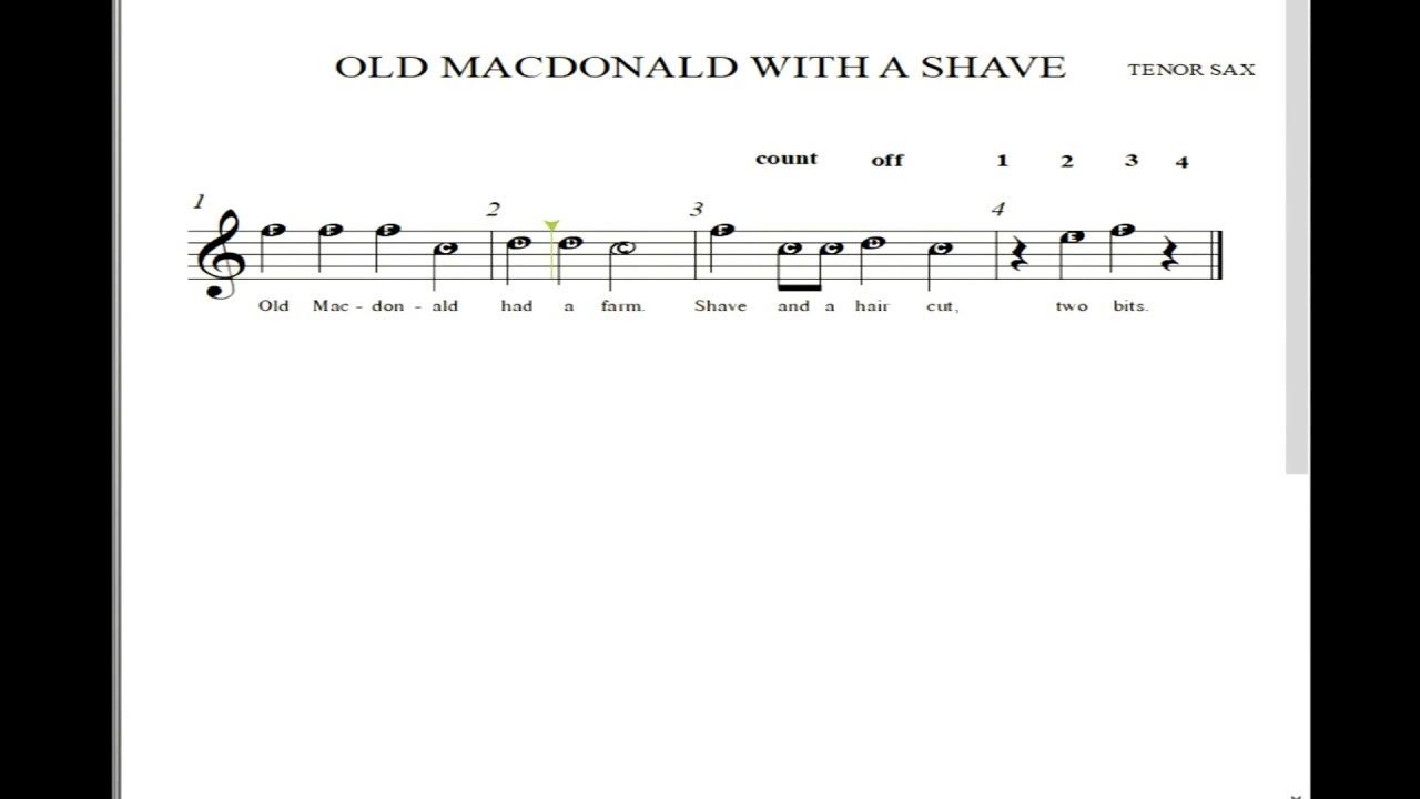 HVB Tenor Sax Old MacDonald YouTube