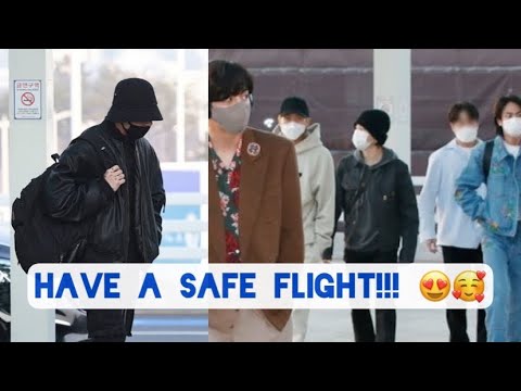 OMG LIVE BTS AT INCHEON AIRPORT, BTS ARRIVING AT AIRPORT READY TO DEPART FOR LAS VEGAS