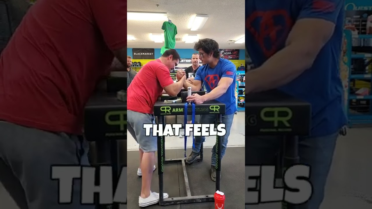 Biker Gets Called Out For Left Handed Arm Wrestling