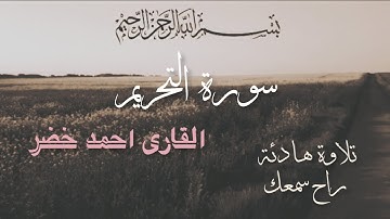 يا أيها النبي لم تحرم ما أحل الله لك|سورة التحريم|القارئ أحمد خضر |تلاوة خاشعة تريح القلب 🤍