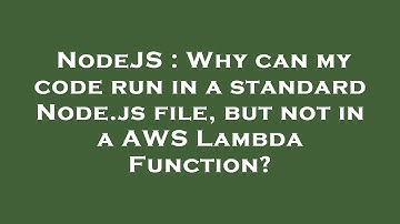 NodeJS : Why can my code run in a standard Node.js file, but not in a AWS Lambda Function?