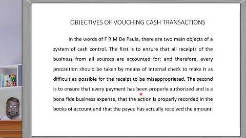 Vouching of cash transactions