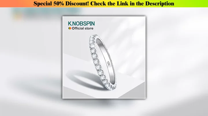 Flash Sale KNOBSPIN 2mm D Color Moissanite Ring 925 Sterling Sliver Solid 18k White Gold Eternity B