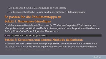 So ändern Sie die Tabulatorstopps in einer TextBox-Steuerung in C#  WinForms