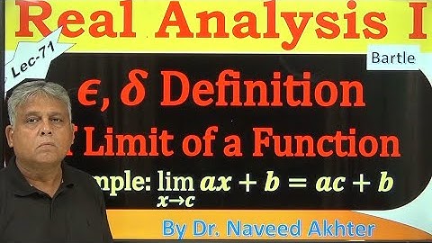 Epsilon Delta  definition of  Limit of a function.  Real Analysis I, Bartle. Lec-71(Urdu/Hindi)