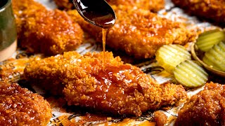 My secret weapon for extra flavourful crispness! | Crispy Chicken with Hot Honey Sauce