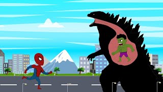 Super Hero: Hulk vs Spider-man - Godzilla Swallow Hulk [P2] | Roblox Godzilla Animation